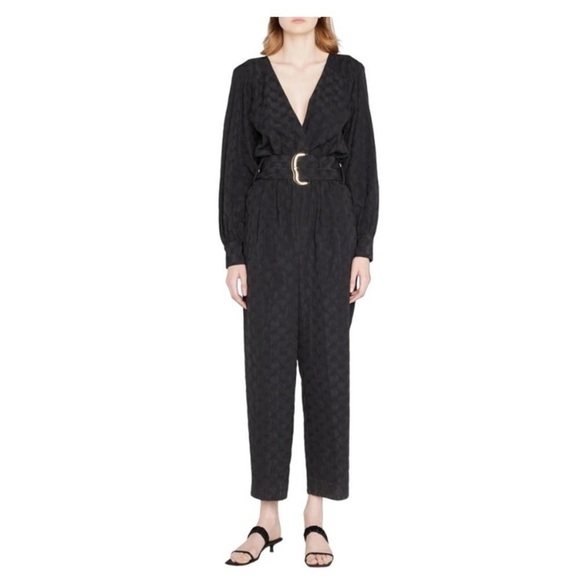 Tanya Taylor Talisia Belted Jumpsuit - Black NWT - Picture 1 of 6